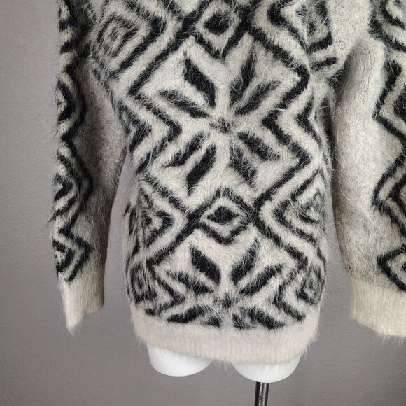 J.Crew Collection Snowflake V-Neck Brushed Alpaca Sweater Size XS/S - Picture 13 of 15